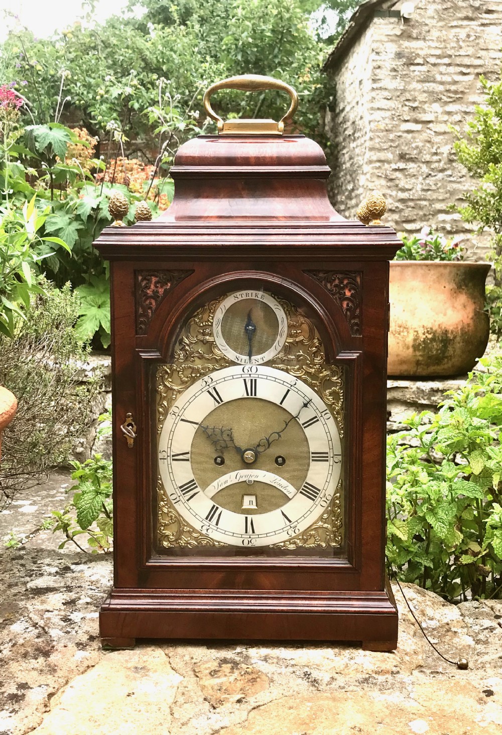 ENGLISH 18TH CENTURY VERGE BRACKET CLOCK