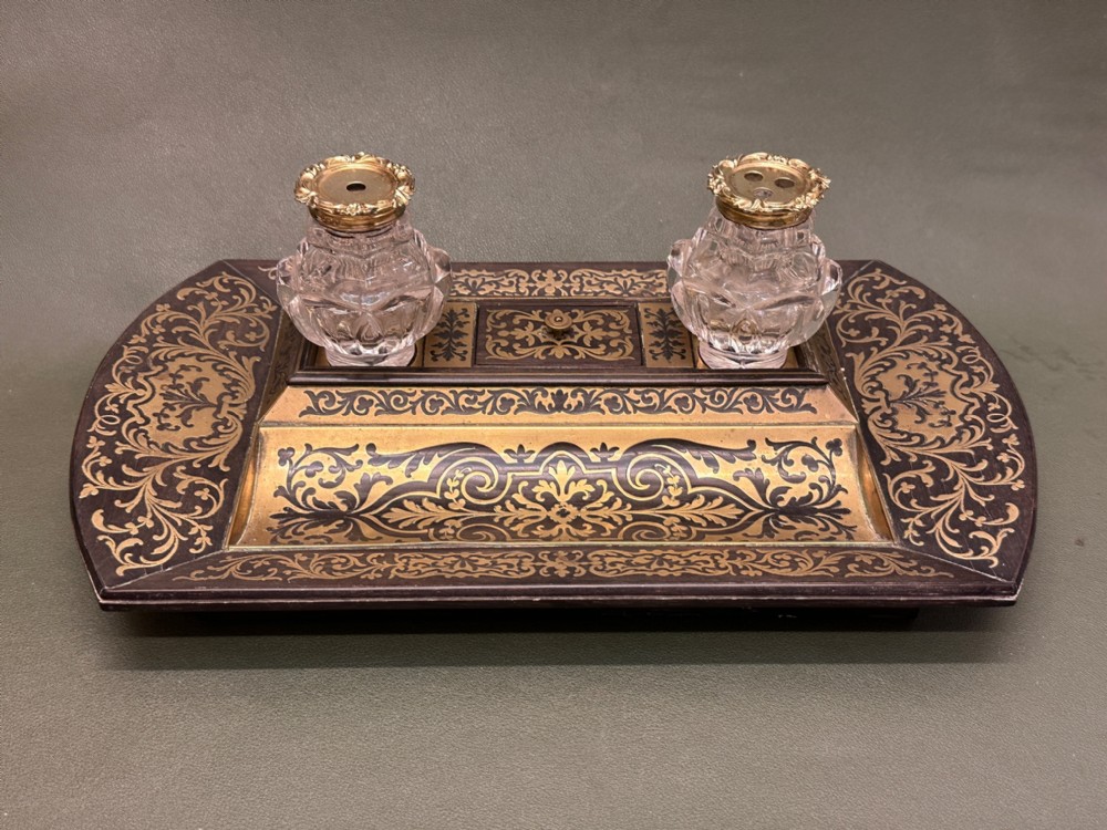 SILVER-MOUNTED BOULLE DESK STAND