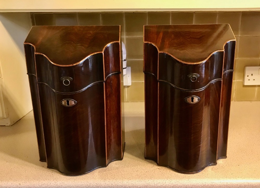 RARE PAIR OF SMALL 18TH CENTURY KNFE BOXES