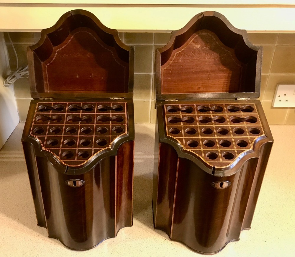 RARE PAIR OF SMALL 18TH CENTURY KNFE BOXES View II