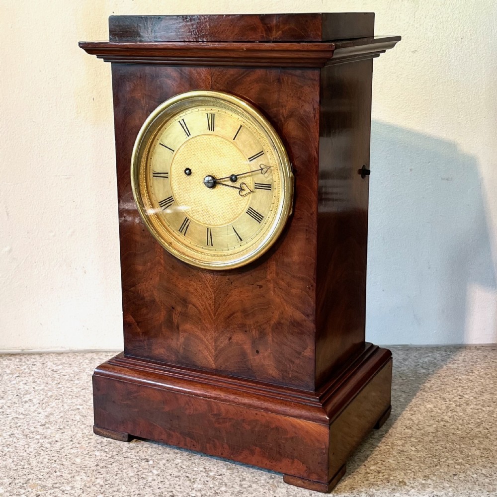 ENGLISH TWIN FUSEE STRIKING MANTEL CLOCK