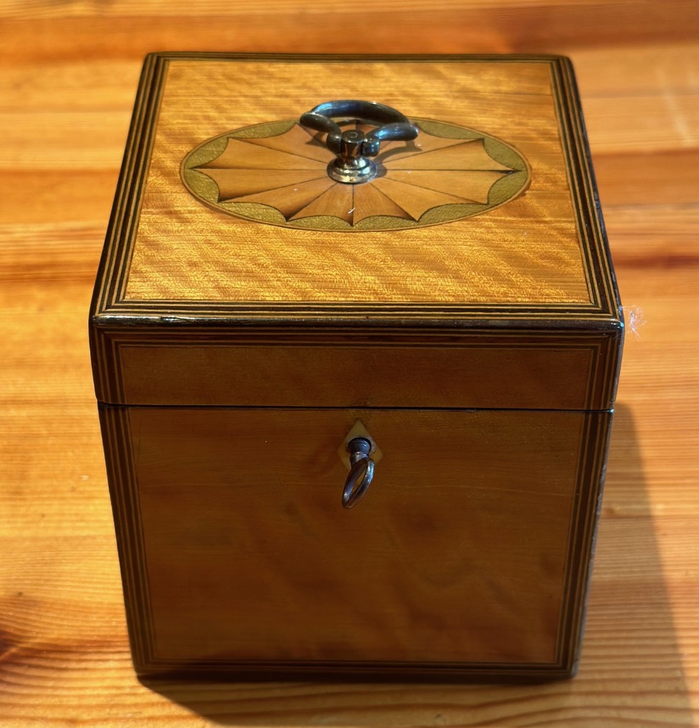 Georgian Satinwood CUBE TEA CADDY