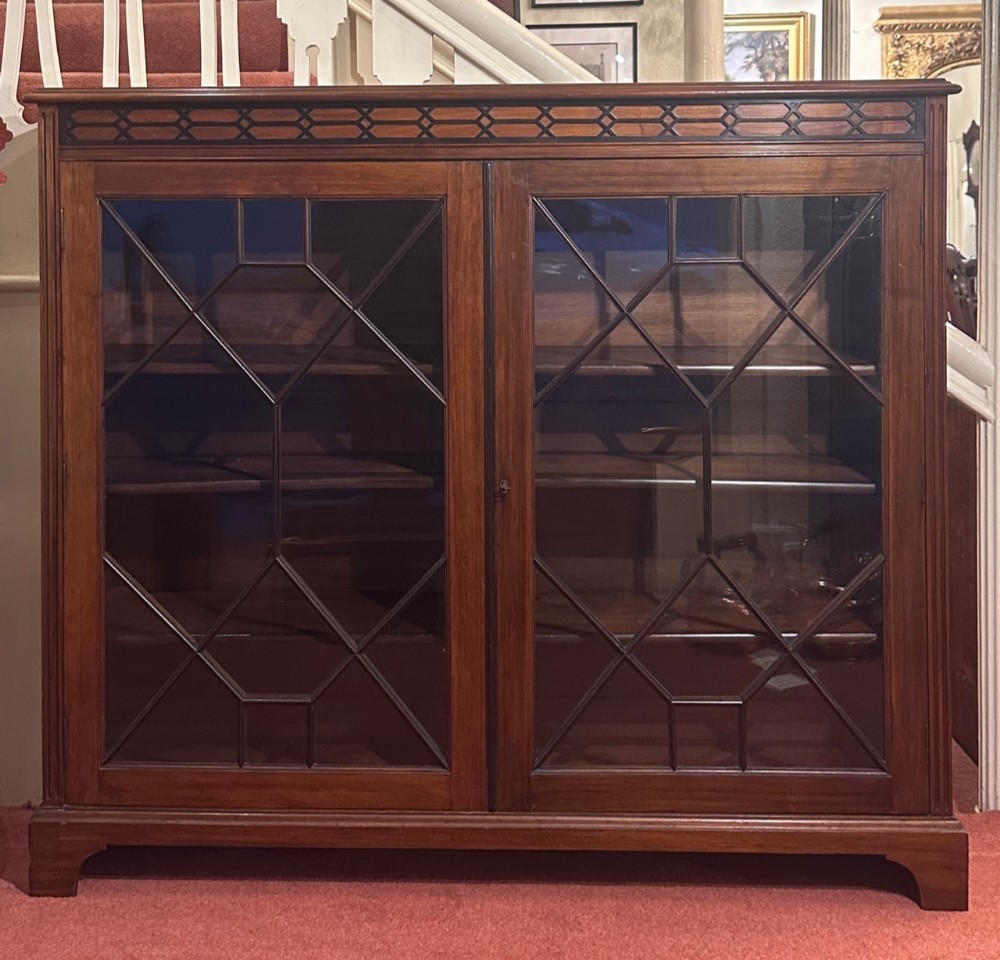 Edwardian Mahogany Astragal-Glazed Bookcase / Display cabinet.