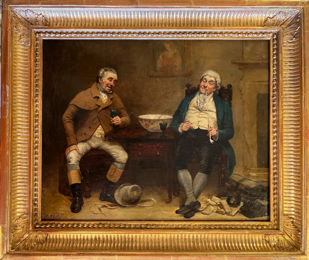 AN AMUSING & CHARMING 19TH CENTURY OIL PAINTING 