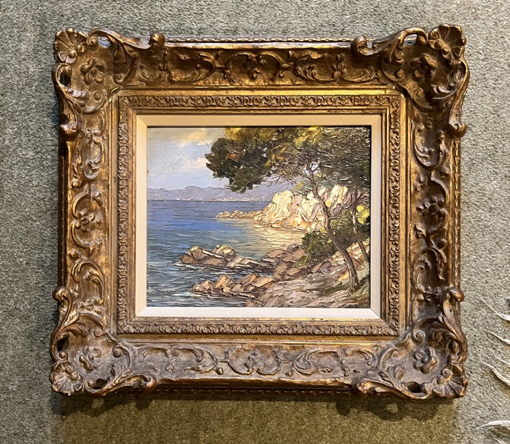 CHARMING MEDITERRANEAN SCENE: OIL ON PANEL