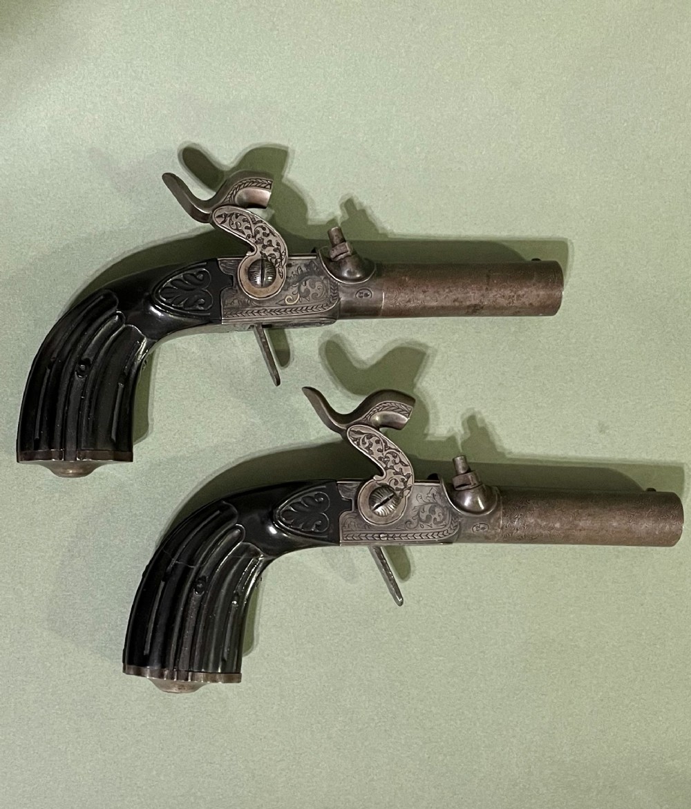 FINE PAIR OF BELGIAN PERCUSSION PISTOLS