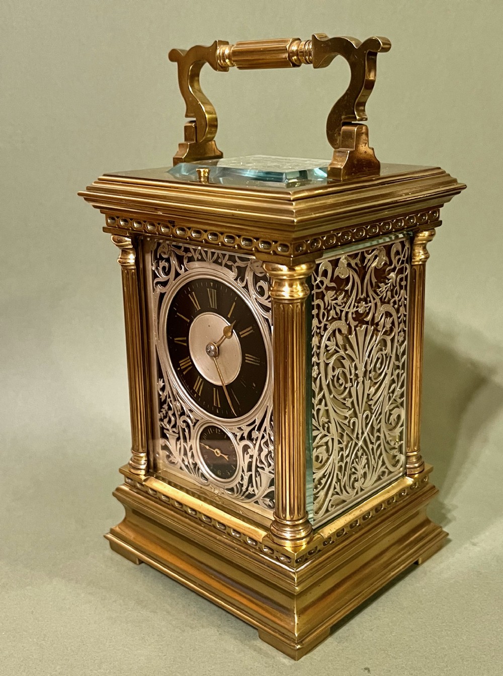 A SUPERB LARGE FRENCH CARRIAGE CLOCK 