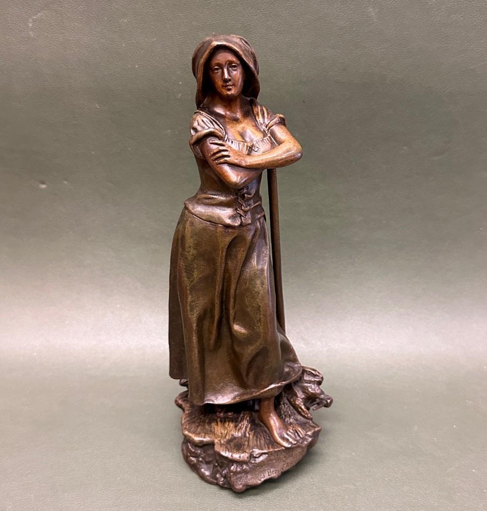 19th Century Bronze female agricultural figure 