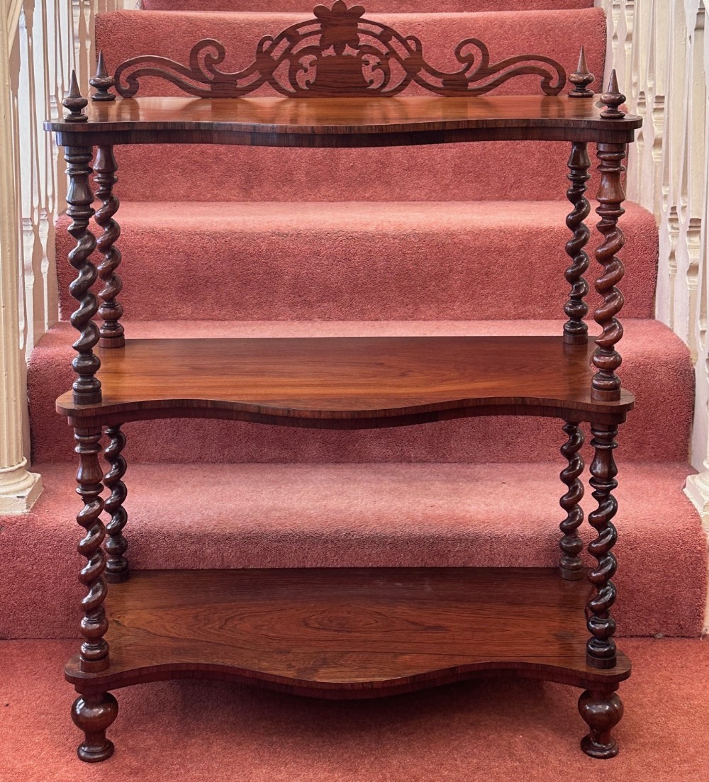 Mid 19th century rosewood 3-tier open bookshelf
