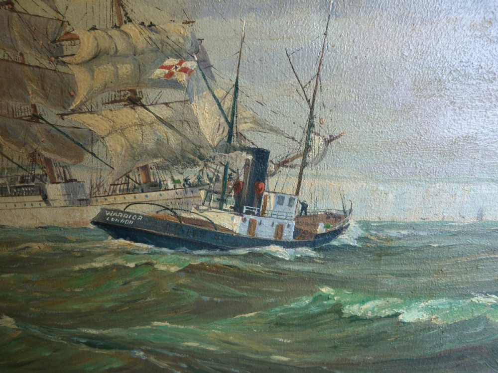 EDVARD EDLER: 1930's MARINE OIL PAINTING  View III