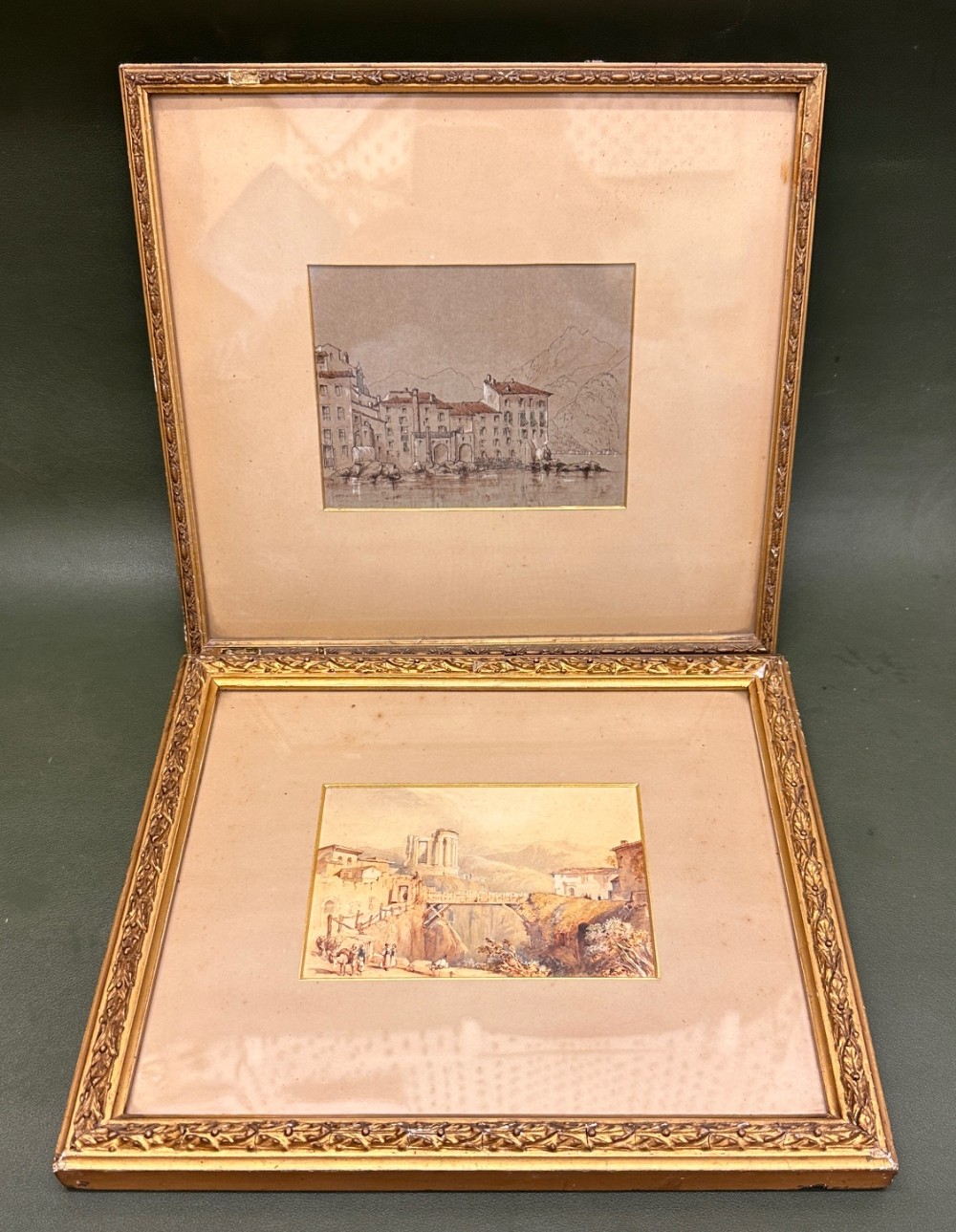 Two framed Italian Grand Tour watercolour paintings (unsigned)