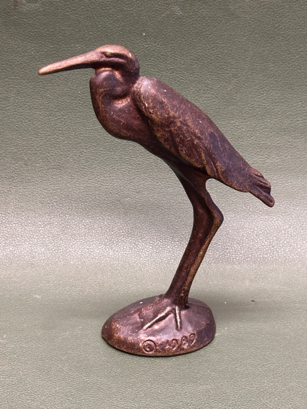 Bronze Heron, Signed & Dated:  'Noiles' 1909.