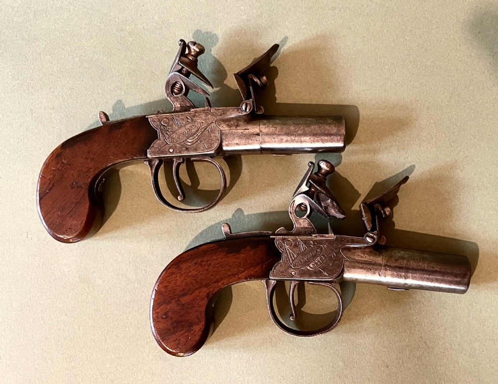 GOOD PAIR OF ENGLISH FLINTLOCK PISTOLS View III