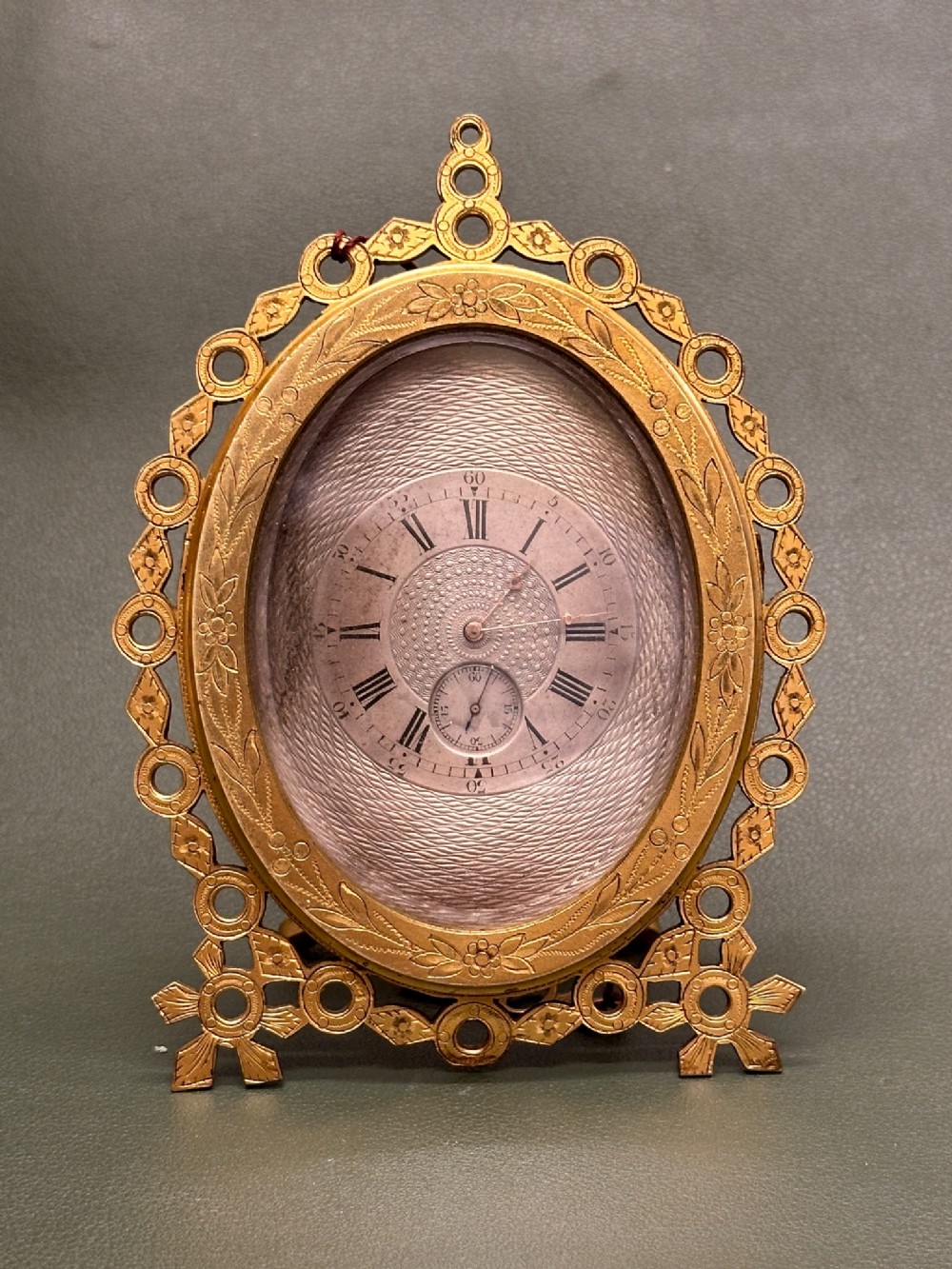 Victorian Gilt Metal Strut Clock in the manner of Thomas Cole