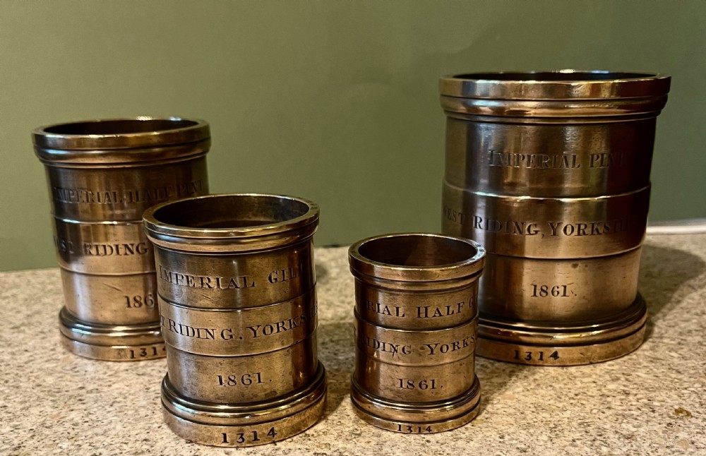 SET OF 7 BRONZE MEASURES DATED 1861 View VIII