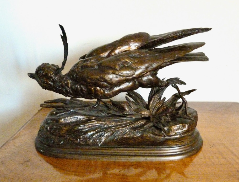 FINE LARGE BRONZE STUDY OF A LAPWING