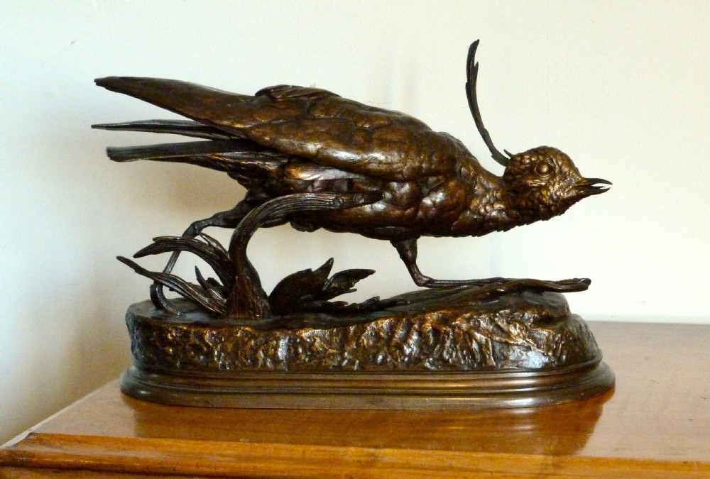 FINE LARGE BRONZE STUDY OF A LAPWING View II
