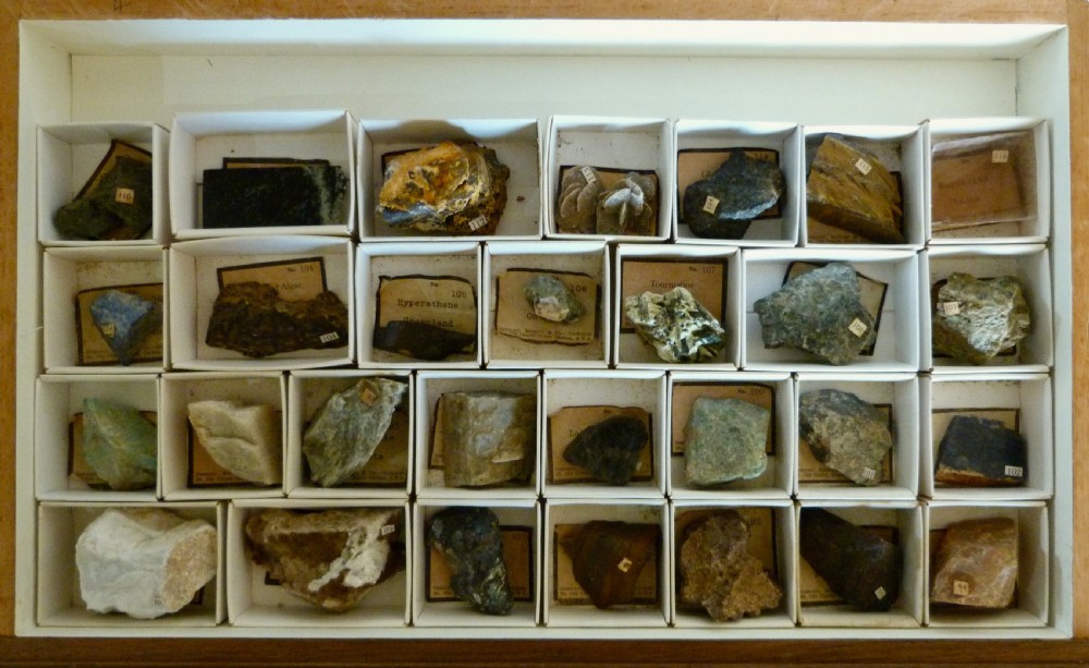 VICTORIAN CABINET OF MINERAL SPECIMENS View II