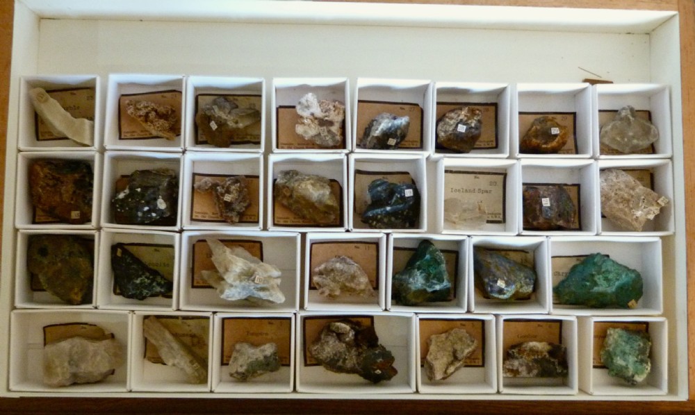 VICTORIAN CABINET OF MINERAL SPECIMENS View IV
