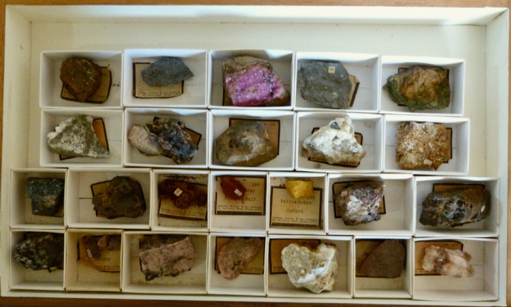 VICTORIAN CABINET OF MINERAL SPECIMENS View V