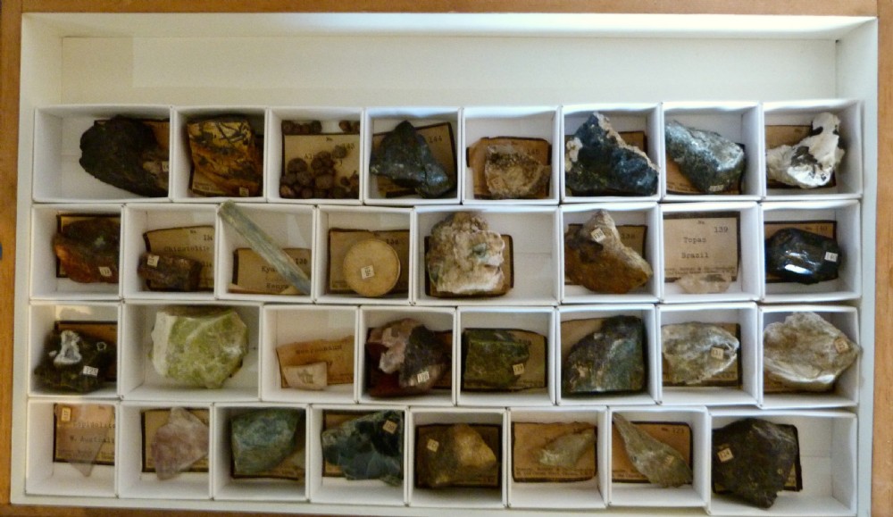 VICTORIAN CABINET OF MINERAL SPECIMENS View VI