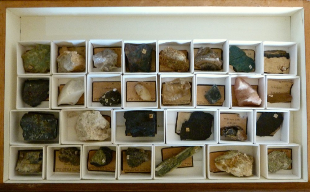 VICTORIAN CABINET OF MINERAL SPECIMENS View VIII