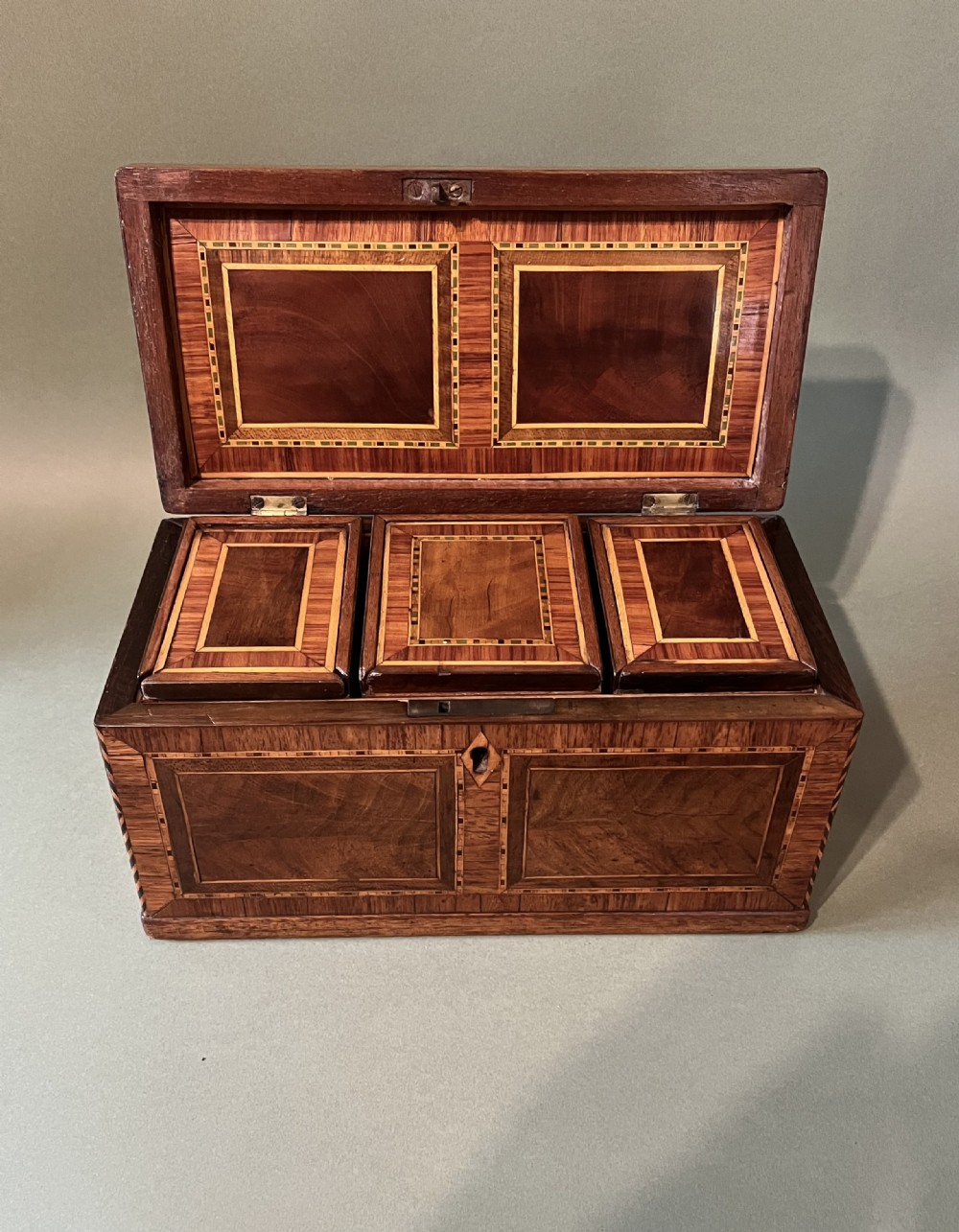 GOOD CHIPPENDALE PERIOD TEA CADDY View II