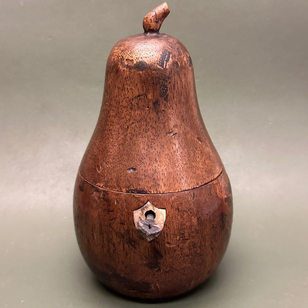 Late 19th century fruitwood Tea Caddy in the form of a Pear