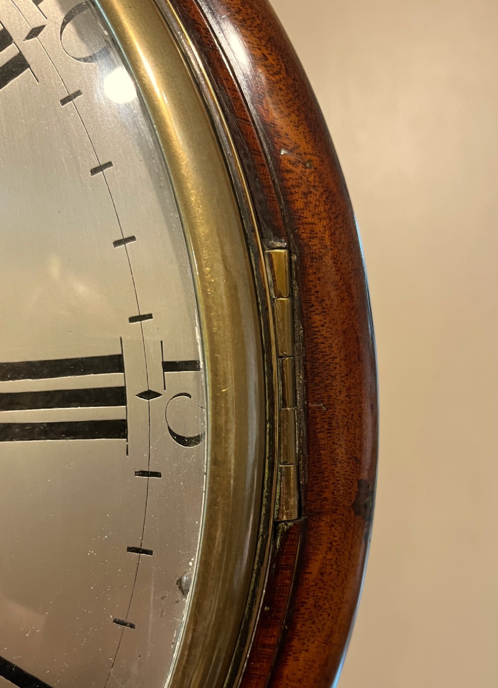 GOOD REGENCY SILVERED-DIAL 8-DAY WALL CLOCK View III