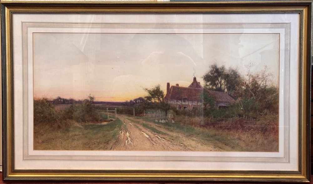 Framed Watercolour “The Restful Hour” – Henry John Sylvester STANNARD (1860-1951)