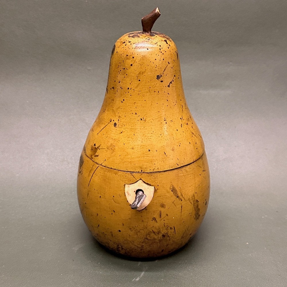Early 20th century English fruitwood ‘Pear’ style Tea Caddy