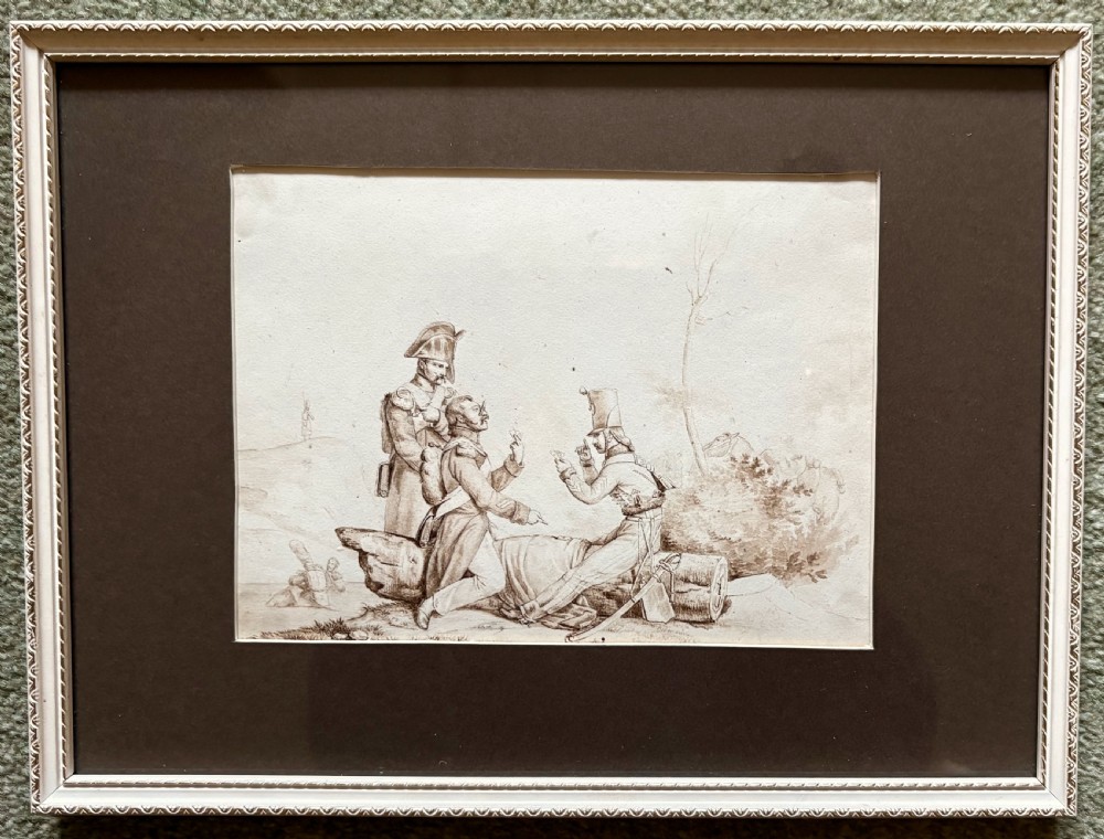UNUSUAL NAPOLEONIC SEPIA WATERCOLOUR View III