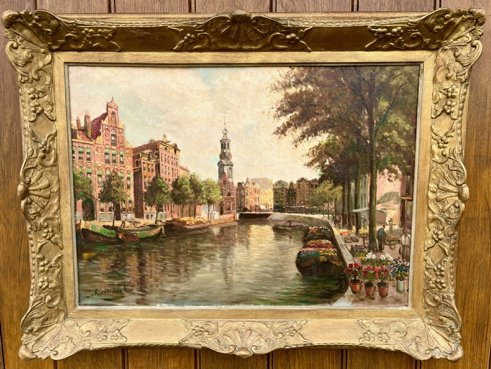 DUTCH OIL PAINTING OF AMSTERDAM