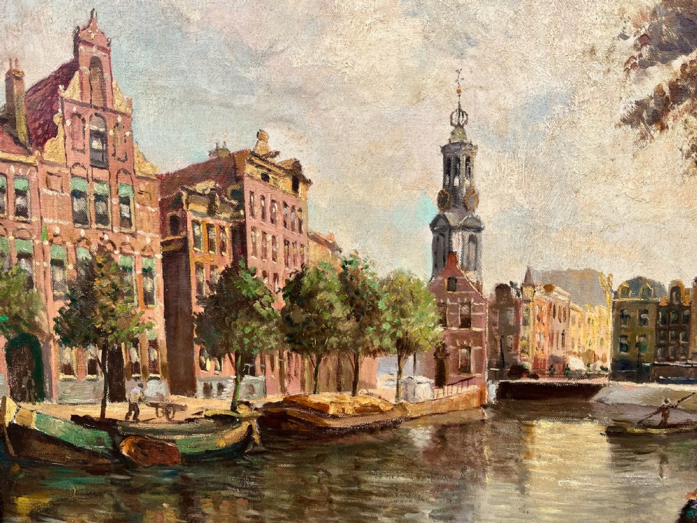 DUTCH OIL PAINTING OF AMSTERDAM View IV