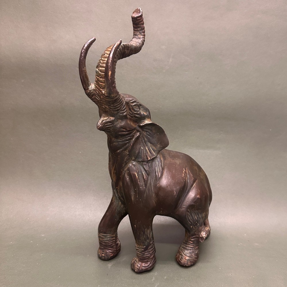 Victorian (late 19th century) patinated bronze Elephant