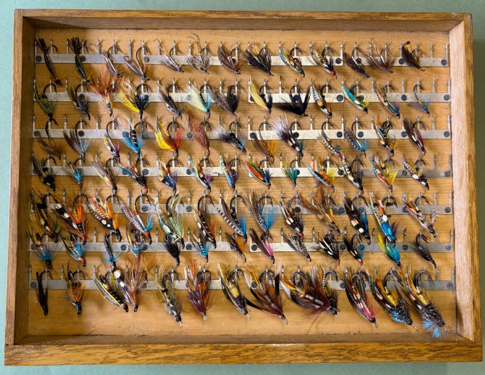 RARE VICTORIAN CABINET OF FISHING FLIES View III