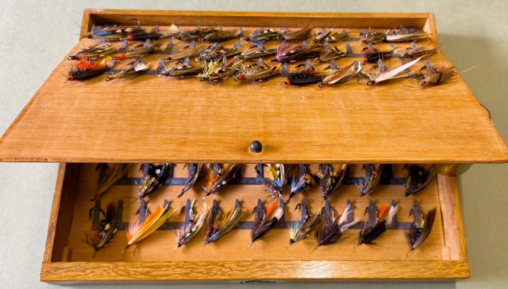 RARE VICTORIAN CABINET OF FISHING FLIES View VIII