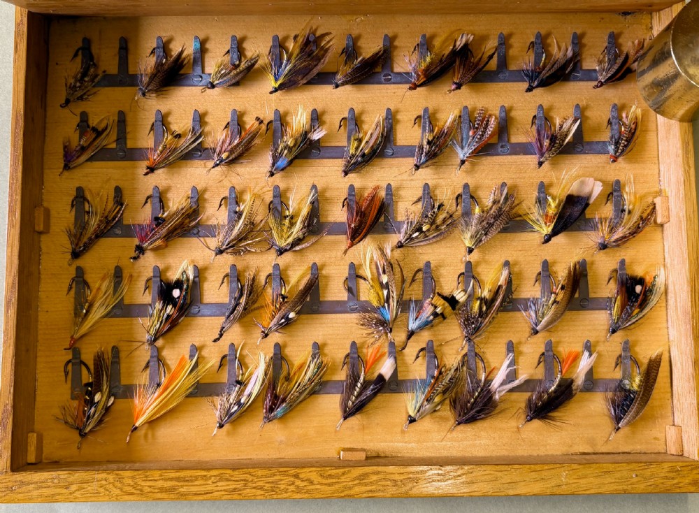 RARE VICTORIAN CABINET OF FISHING FLIES View IX