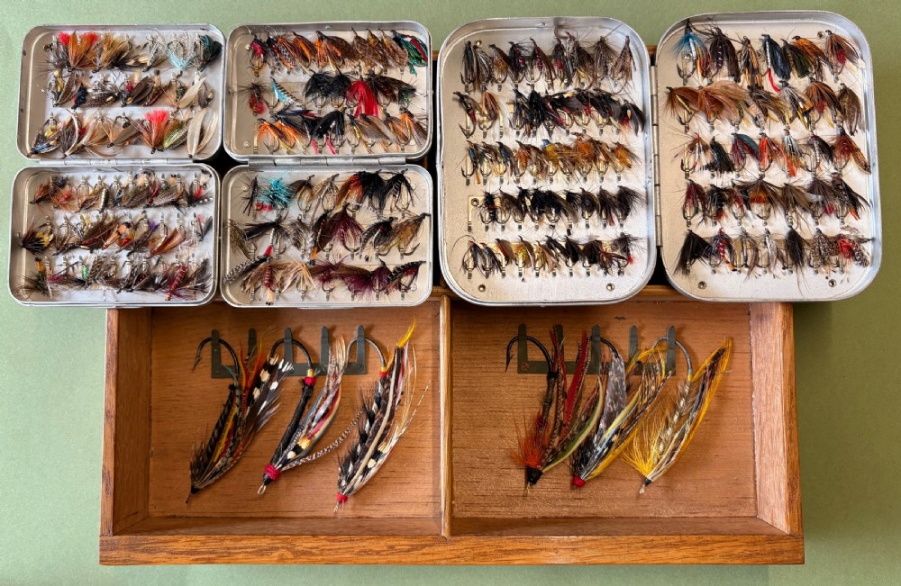 RARE VICTORIAN CABINET OF FISHING FLIES View X