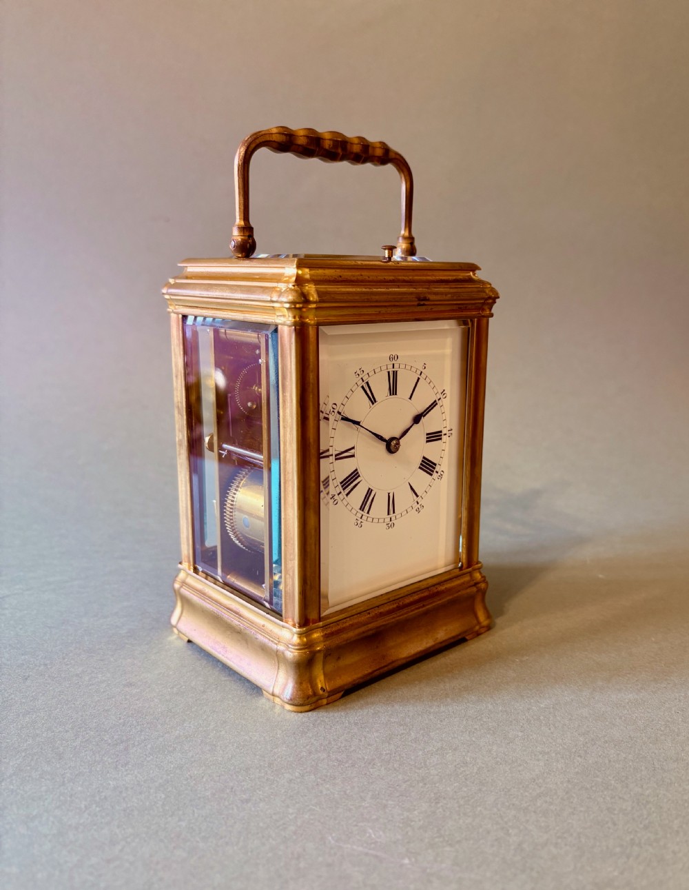 LARGE FRENCH CARRIAGE CLOCK BY JACOT View II
