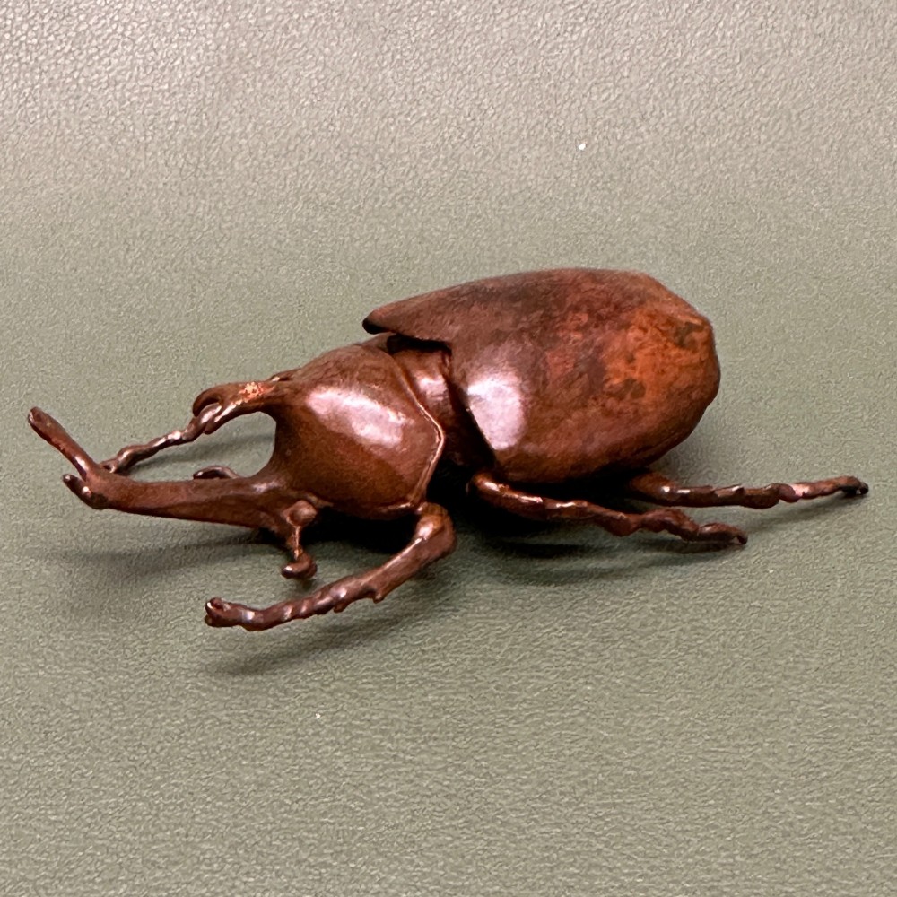 Meiji period Japanese Okimono bronze ‘Rhinoceros Beetle’.