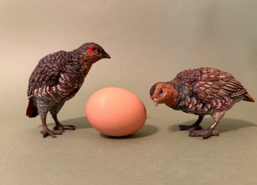 PAIR OF AUSTRIAN COLD-PAINTED BRONZE GROUSE View II
