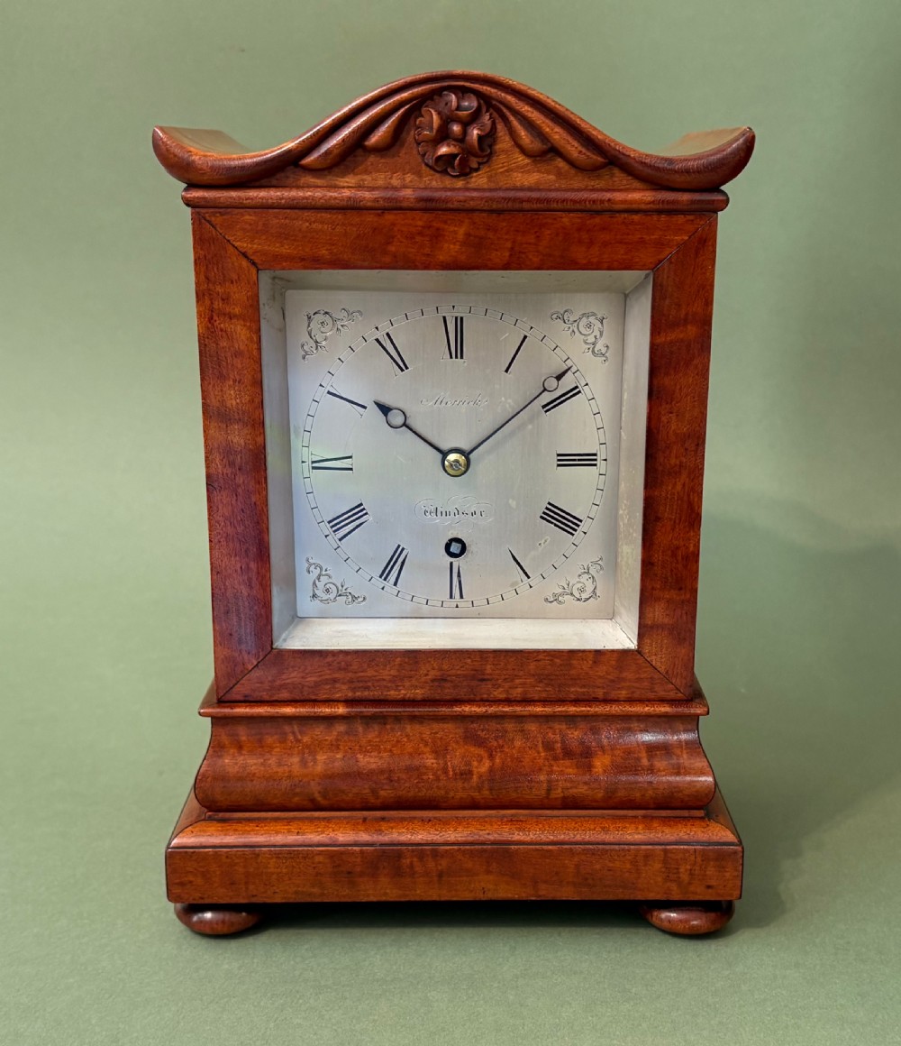 A CHARMING SATINWOOD MANTEL CLOCK