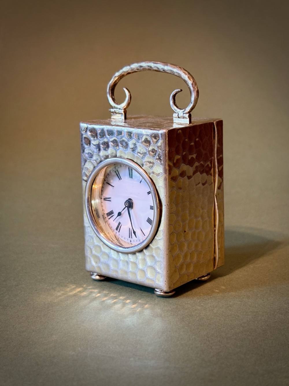 A GOOD SILVER MINIATURE CARRIAGE CLOCK