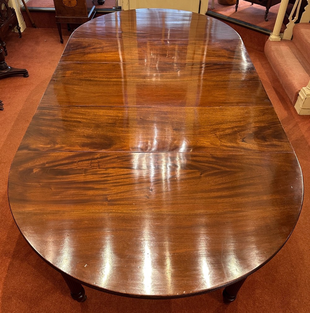 Victorian solid mahogany D-ended extending Dining Table (10 seater max)