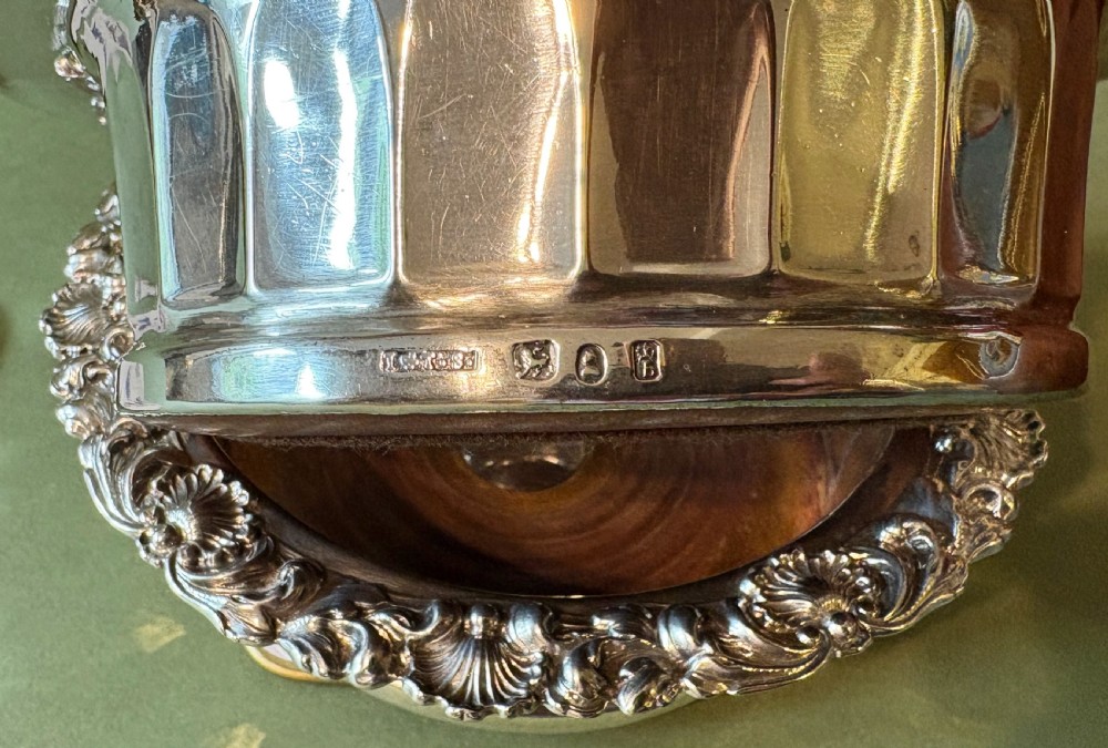 FINE PAIR OF HALLMARKED SILVER WINE COASTERS View V