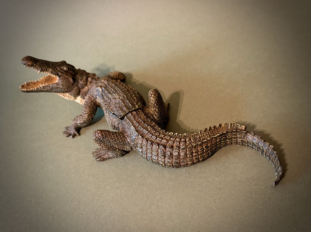 AUSTRIAN COLD-PAINTED BRONZE CROCODILE