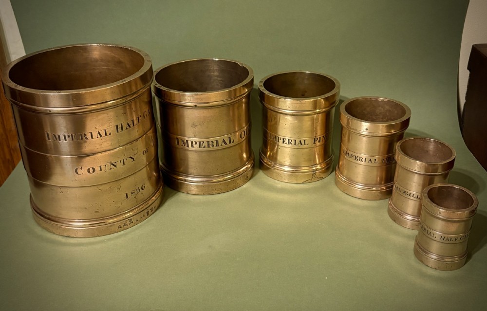 SET OF SIX BRONZE MEASURES DATED 1836