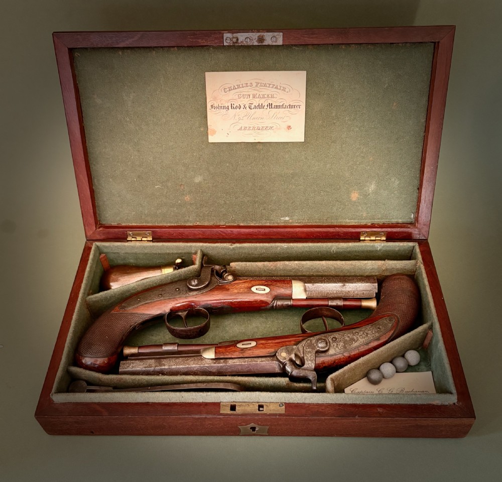 CASED PAIR OF SCOTTISH PERCUSSION PISTOLS