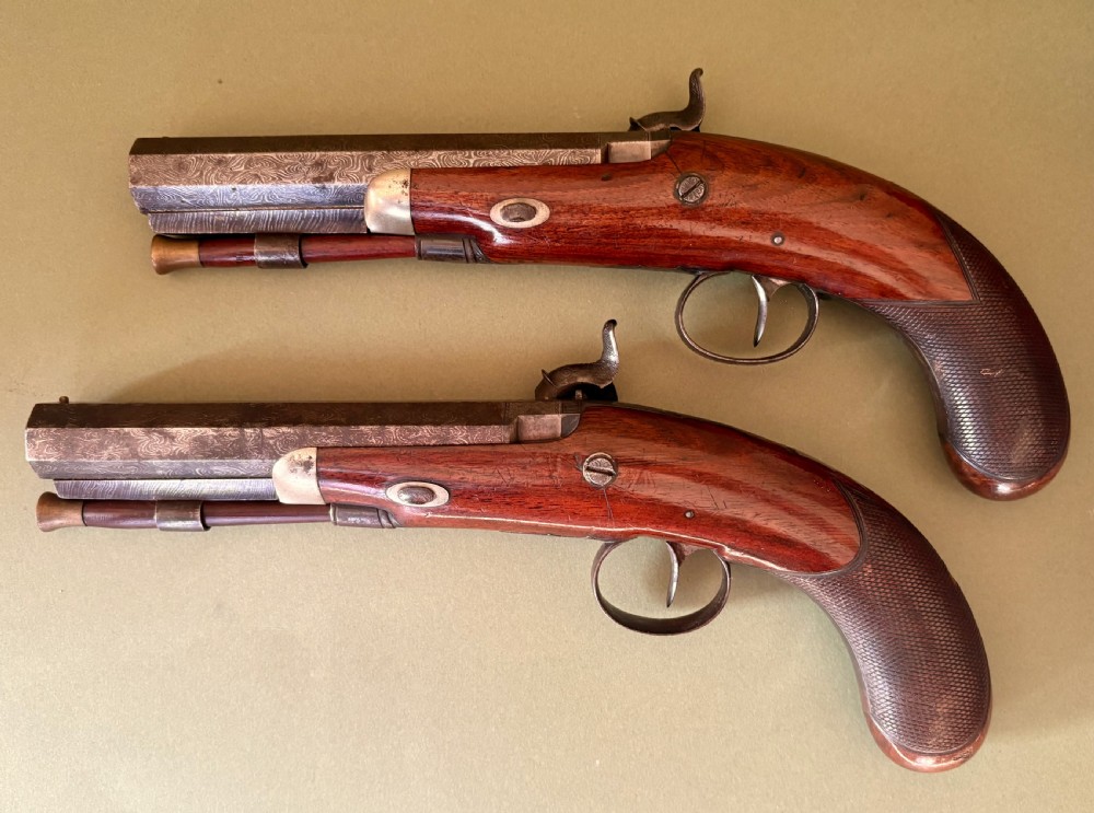 CASED PAIR OF SCOTTISH PERCUSSION PISTOLS View V